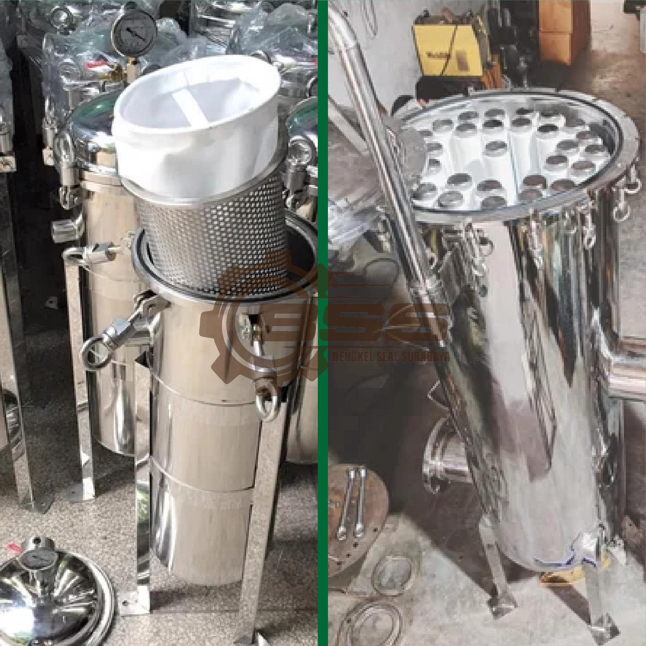 vessel housing filter industri custom oleh bengkel seal surabaya